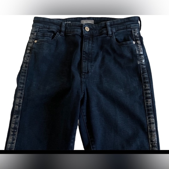 DL1961 FARROW ANKLE InstaSculpt High Rise Dark Wash Roosevelt Jeans Sz 31  32x29 - Picture 6 of 11